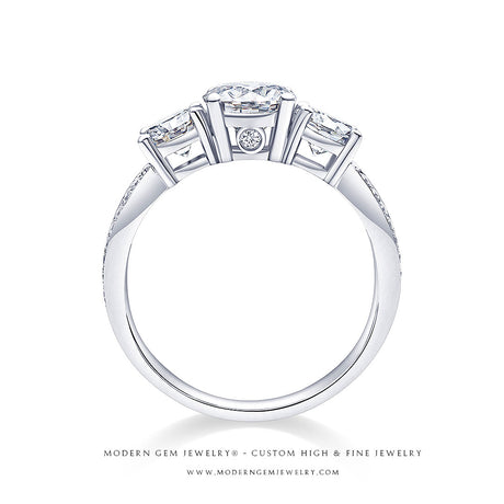 18K White Gold Moissanite Vintage-Inspired Ring 