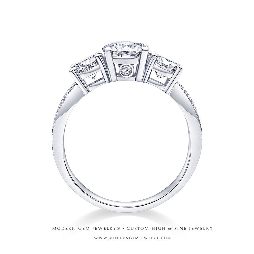 18K White Gold Moissanite Vintage-Inspired Ring 