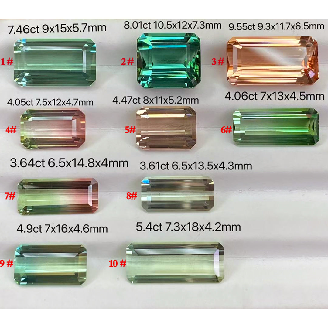 Emerald Cut Bi - Color Gemstones