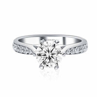 LYNN • Moissanite Vintage Engagment Ring in White Gold