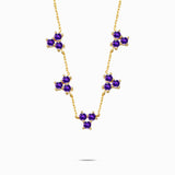 Purple Necklace | Natural Amethyst in 18K Yellow Gold Necklace | Saratti