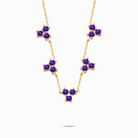 Purple Necklace with Amethyst in Yellow Gold