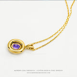 Oval Sapphire Set in Yellow Gold with Diamond | Saratti