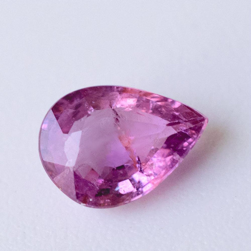 Natural Sapphire Gemstone | Pear Cut Fancy Pink | 0.96 Carat Heated | Custom Jewelry | Modern Gem Jewelry