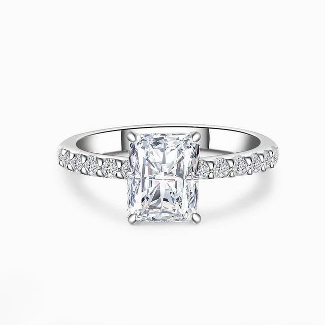 1.5 carats Diamond Ring in Platinum and Radiant Cut Diamond | Modern Gem Jewelry