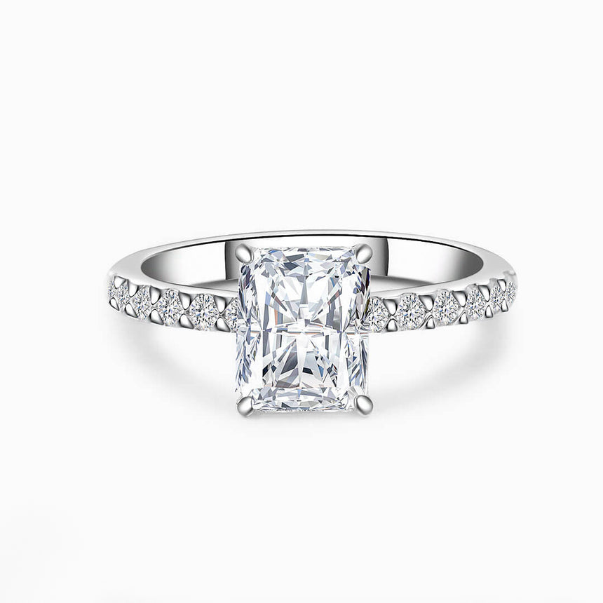 1.5 carats Diamond Ring in Platinum and Radiant Cut Diamond | Modern Gem Jewelry