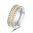 Two Tone Mens Wedding Band Yellow and White Gold | Custom Men Rings | Modern Gem Jewelry | Saratti