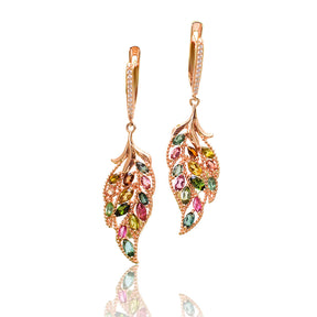 Tourmaline Earrings In Rose Gold | Custom Earrings| Modern Gem Jewelry | Saratti