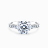 Layla • 3 carat Round Moissanite Ring in White Gold