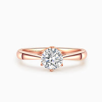 Becky • Round Diamond Rose Gold Solitaire Ring