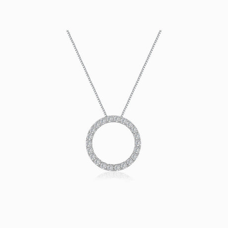 Diamond Circle Necklace in White Gold | Custom Diamond Necklace | Saratti