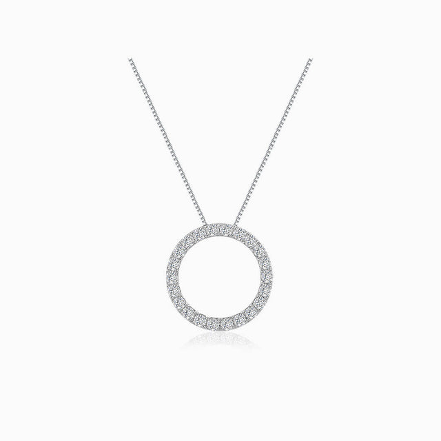 Diamond Circle Necklace in White Gold | Custom Diamond Necklace | Saratti
