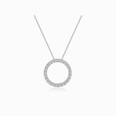 Diamond Circle Necklace in White Gold | Custom Diamond Necklace | Saratti