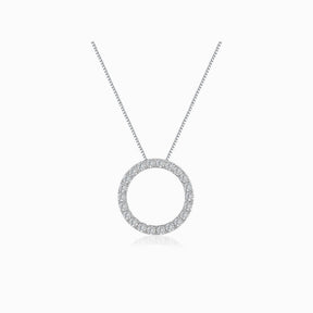 Diamond Circle Necklace in White Gold | Custom Diamond Necklace | Saratti