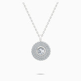Diamond Necklace Halo in White Gold | Saratti