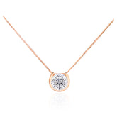 Petite Bezel Diamond Solitaire Necklace | Saratti
