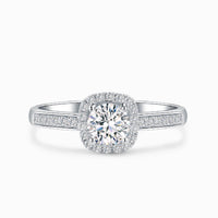 BEA • 0.5 carat Diamond Ring with Halo 18K White Gold