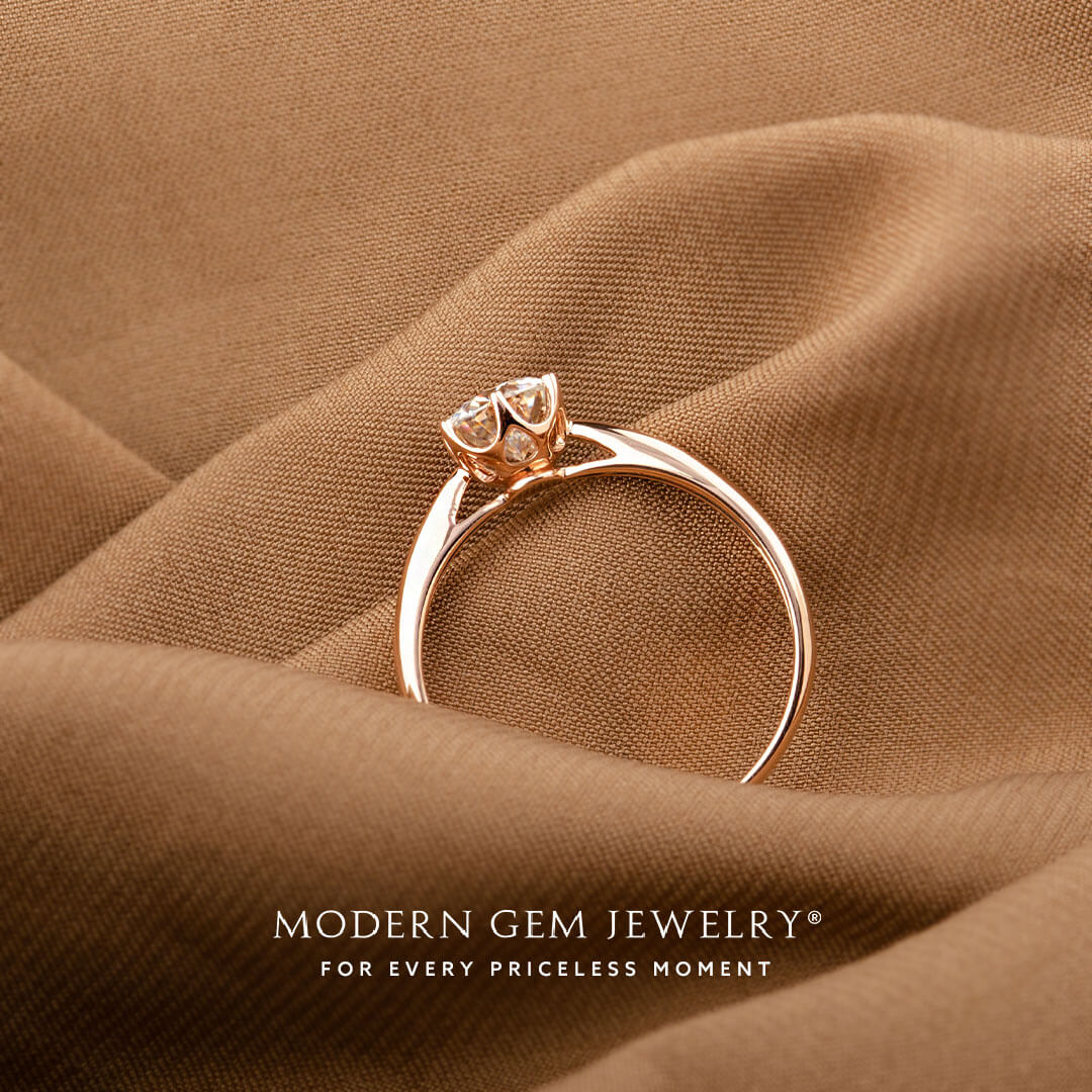 Round Diamond Rose Gold Solitaire Ring | Modern Gem Jewelry