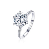 3 ct Moissanite Ring in White Gold Six Prongs | Custom Engagement Rings | Modern Gem Jewelry