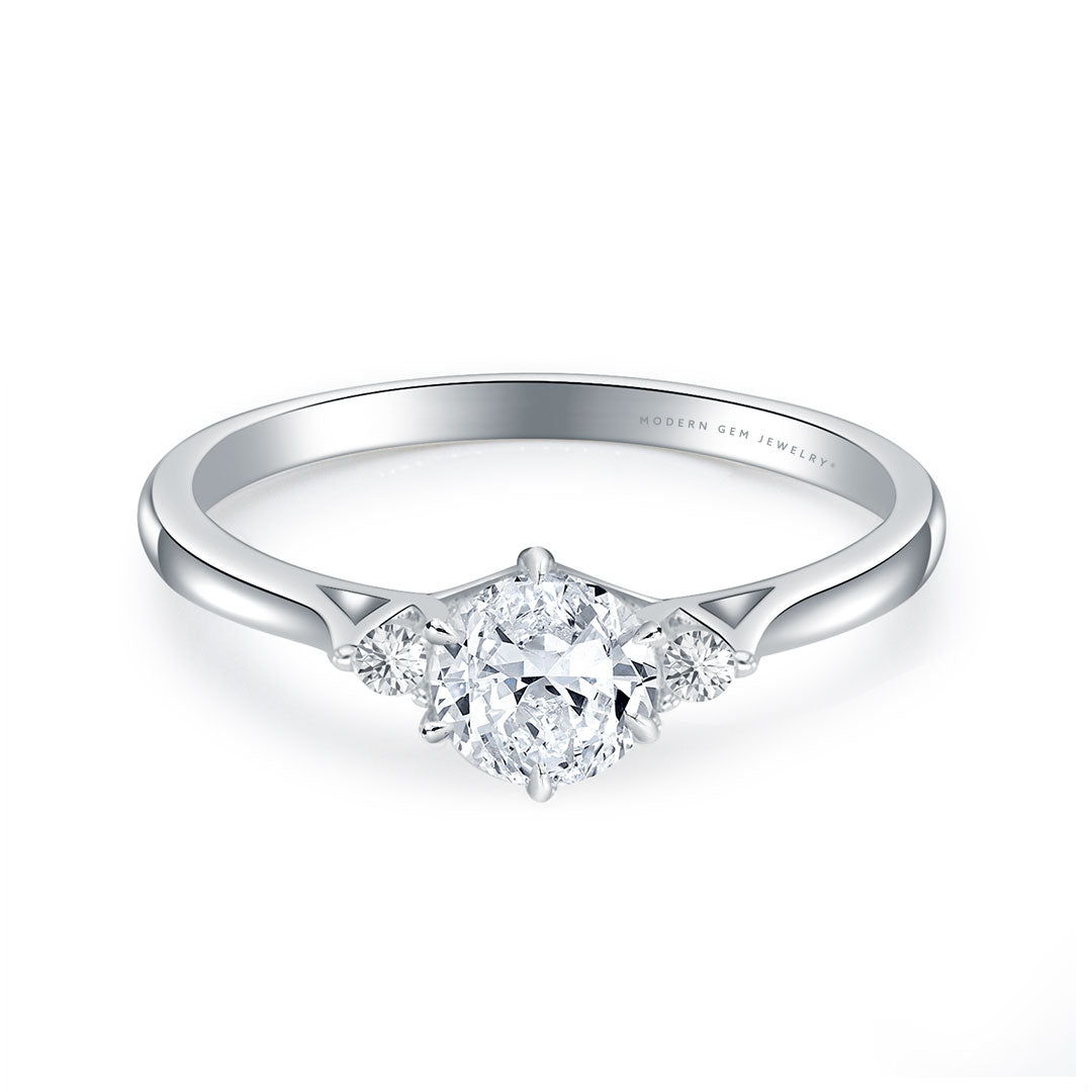 1.2 Carat Diamond Ring In 18K White Gold| Custom Rings | Modern Gem Jewelry