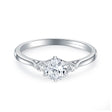  Prong Set Oval Diamond Three Stone Engagement Ring 