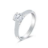 Solitaire Moissanite Engagement Ring | Custom Rings | Modern Gem Jewelry