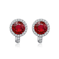 Ruby Hoop Earrings In 18K White Gold