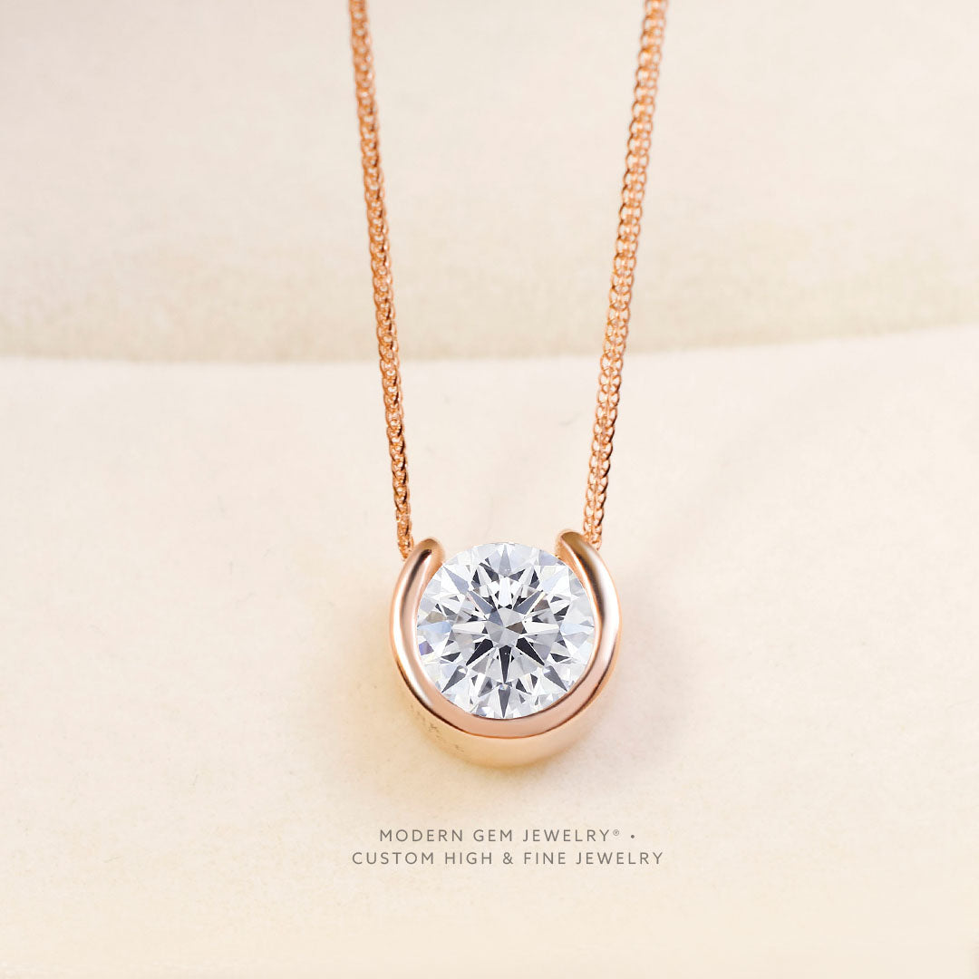 Bezel Set Diamond in Rose Gold | Saratti