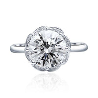 AYALA • 4 carat Moissanite Ring in White Gold with Halo