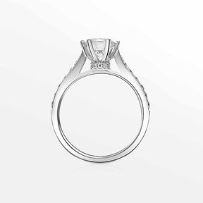 Moissanite Vintage Engagment Ring in White Gold | Custom Made Engagement Ring | Modern Gem Jewelry