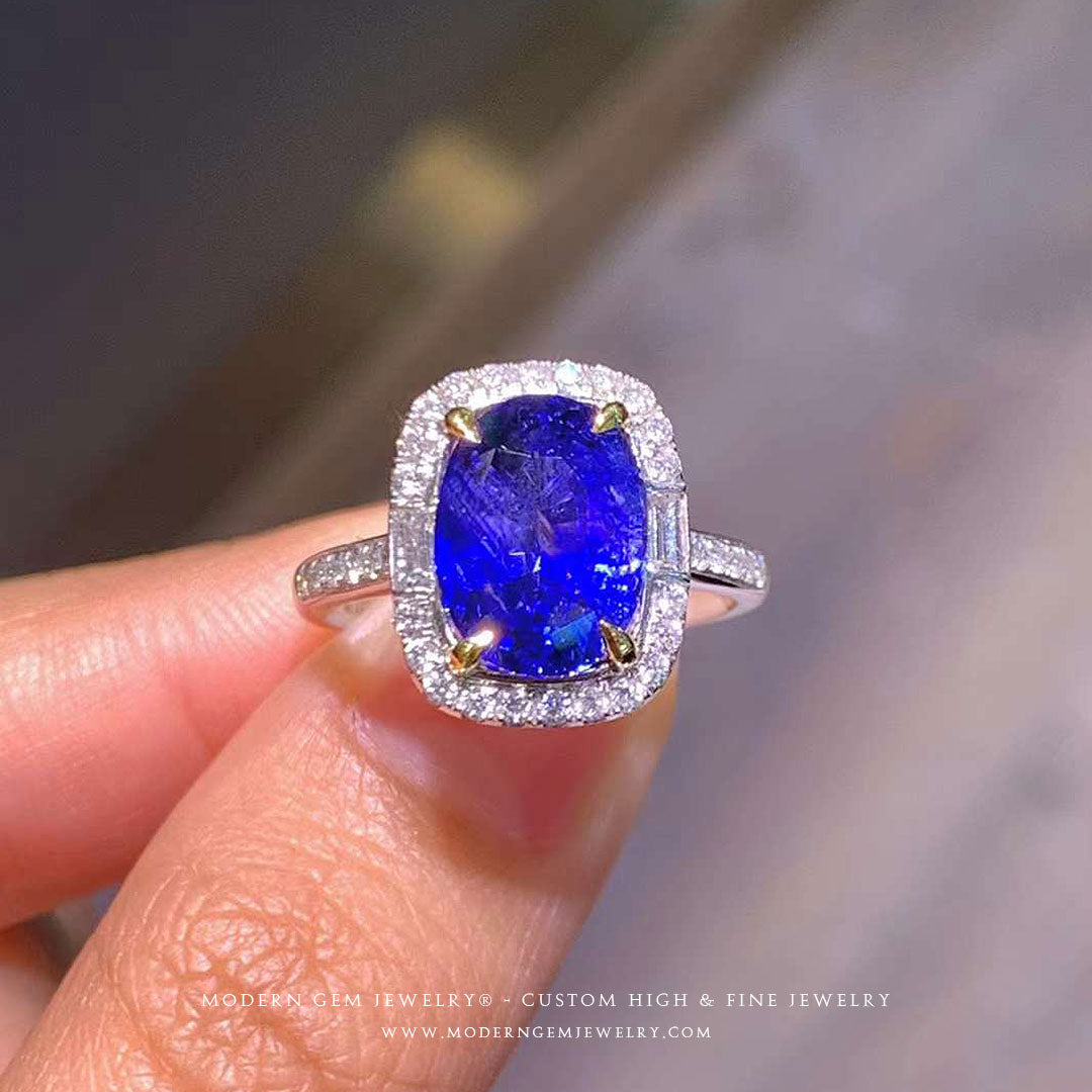 Royal Blue Natural Sapphire Four Prongs - Modern Gem Jewelry