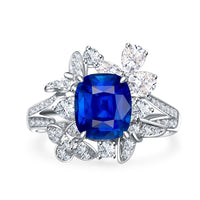 Royal Blue Unheated Sapphire Stone Ring