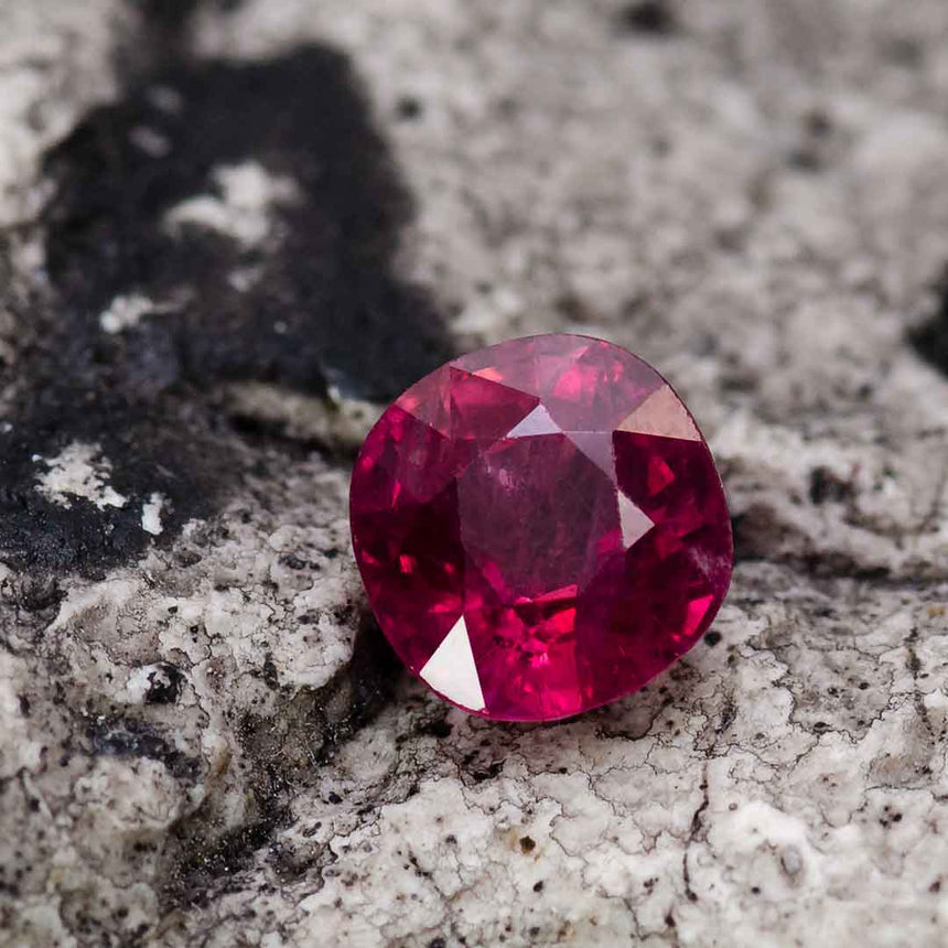 Natural Ruby Gemstone | Red Cushion Cut | Heated 1.81 Carats | Custom Jewelry | Modern Gem Jewelry