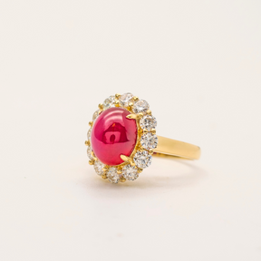 Natural Ruby & Natural Diamonds 18K Yellow Gold | Modern Gem Jewelry | Saratti