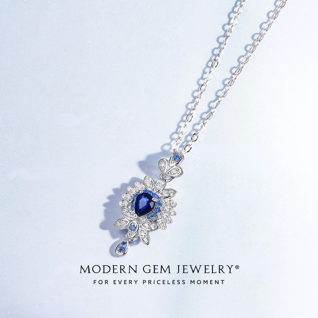 Elegant 14k Gold Sapphire Necklace | Modern Gem Jewelry