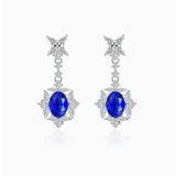 Sapphire and Diamond Necklace Vintage Inspired Earrings