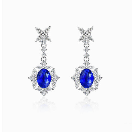 Sapphire and Diamond Necklace Vintage Inspired Earrings