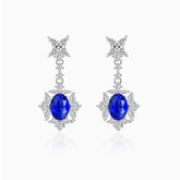 Sapphire and Diamond Necklace Vintage Inspired Earrings