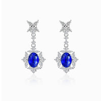 Sapphire and Diamond Vintage Inspired Earrings