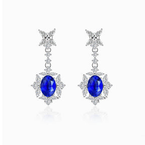 Sapphire and Diamond Necklace Vintage Inspired Earrings