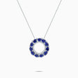 Gold Sapphire Necklace with Royal Blue Sapphires and Diamonds in 18K White Gold | Saratti