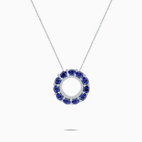 Oval Royal Blue White Gold Sapphire Necklace