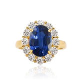 Vintage Sapphire Engagement Ring in 18K Yellow Gold | Modern Gem Jewelry | Saratti
