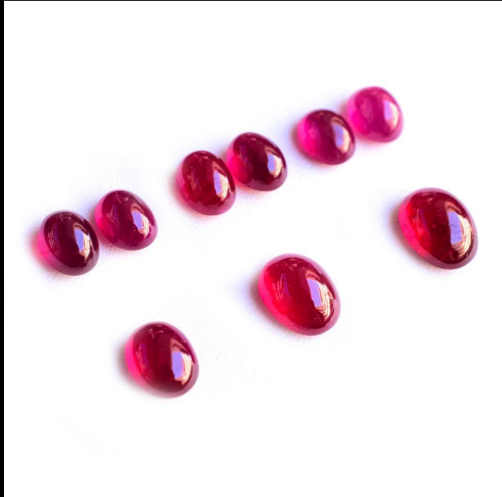 Cabochon Pigeon Blood Red Ruby Gemstones Treated Modern Gem Jewelry Saratti