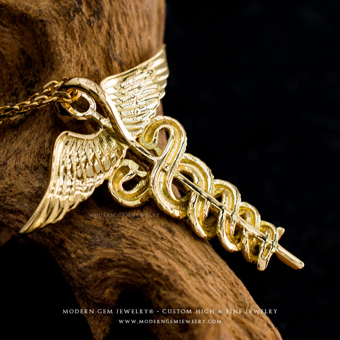 Wings and Snake Design in Gold Necklace  | Saratti