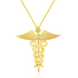 Gold Snake Necklace & Fancy Diamond