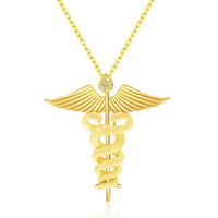Gold Snake Necklace & Fancy Diamond