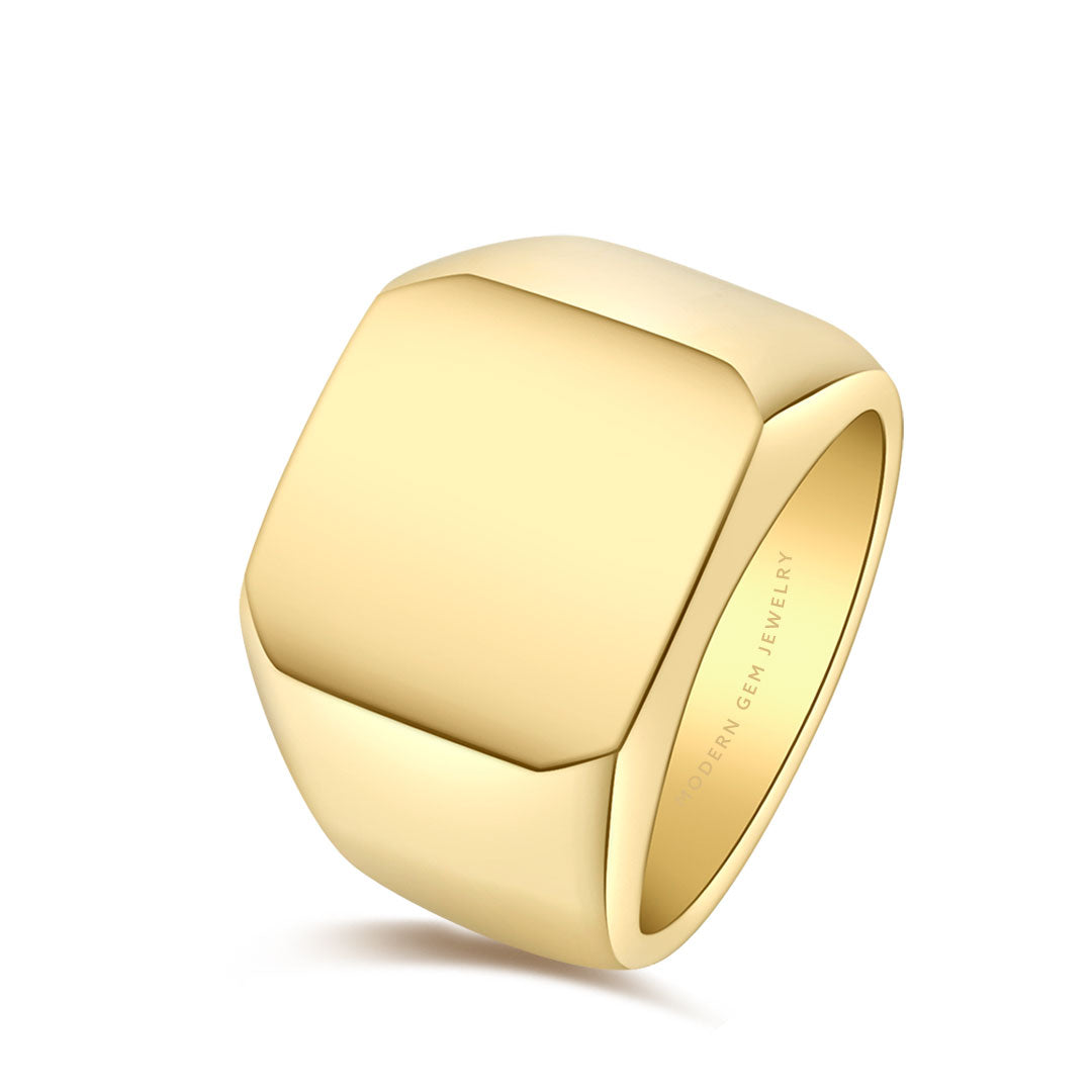 18k solid gold ring mens top