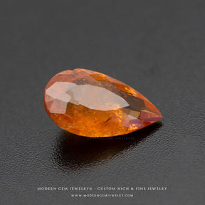 Spessatite Garnet Natural Gemstone Pear - Modern Gem Jewelry