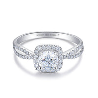 SANDRA • White Gold Split Shank Engagement Ring
